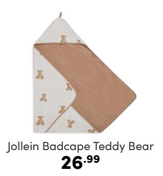 Aanbiedingen Jollein badcape teddy bear - Jollein - Geldig van 05/02/2023 tot 11/02/2023 bij Baby & Tiener Megastore