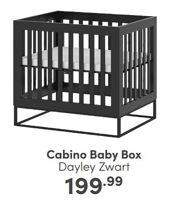 Aanbiedingen Cabino baby box dayley zwart - Cabino - Geldig van 05/02/2023 tot 11/02/2023 bij Baby & Tiener Megastore
