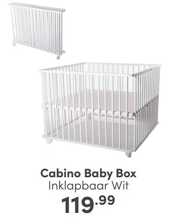 Aanbiedingen Cabino baby box inklapbaar wit - Cabino - Geldig van 05/02/2023 tot 11/02/2023 bij Baby & Tiener Megastore