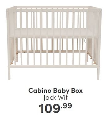 Aanbiedingen Cabino baby box jack wit - Cabino - Geldig van 05/02/2023 tot 11/02/2023 bij Baby & Tiener Megastore