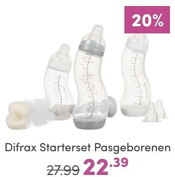 Aanbiedingen Difrax starterset pasgeborenen - Difrax - Geldig van 05/02/2023 tot 11/02/2023 bij Baby & Tiener Megastore
