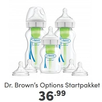 Aanbiedingen Dr. brown’s options startpakket - DrBrown's - Geldig van 05/02/2023 tot 11/02/2023 bij Baby & Tiener Megastore