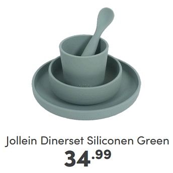 Aanbiedingen Jollein dinerset siliconen green - Jollein - Geldig van 05/02/2023 tot 11/02/2023 bij Baby & Tiener Megastore