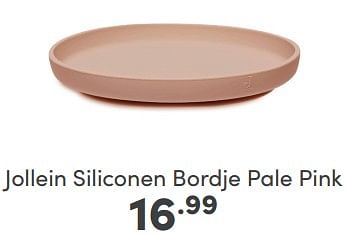 Aanbiedingen Jollein siliconen bordje pale pink - Jollein - Geldig van 05/02/2023 tot 11/02/2023 bij Baby & Tiener Megastore