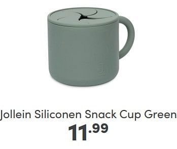 Aanbiedingen Jollein siliconen snack cup green - Jollein - Geldig van 05/02/2023 tot 11/02/2023 bij Baby & Tiener Megastore