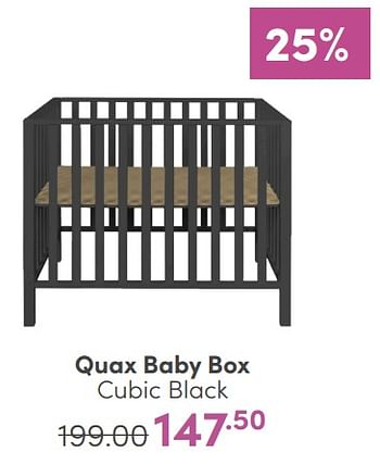 Aanbiedingen Quax baby box cubic black - Quax - Geldig van 05/02/2023 tot 11/02/2023 bij Baby & Tiener Megastore