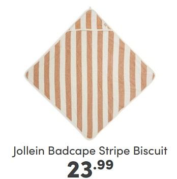 Aanbiedingen Jollein badcape stripe biscuit - Jollein - Geldig van 05/02/2023 tot 11/02/2023 bij Baby & Tiener Megastore