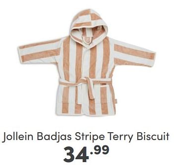 Aanbiedingen Jollein badjas stripe terry biscuit - Jollein - Geldig van 05/02/2023 tot 11/02/2023 bij Baby & Tiener Megastore