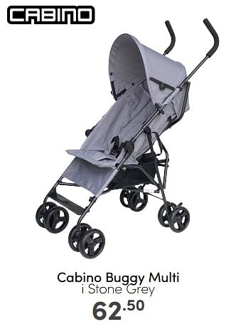 Aanbiedingen Cabino buggy multi i stone grey - Cabino - Geldig van 05/02/2023 tot 11/02/2023 bij Baby & Tiener Megastore
