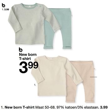 Aanbiedingen New born t-shirt - Huismerk - Zeeman  - Geldig van 15/01/2023 tot 30/06/2023 bij Zeeman