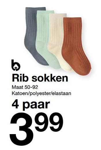 Aanbiedingen Rib sokken - Huismerk - Zeeman  - Geldig van 15/01/2023 tot 30/06/2023 bij Zeeman