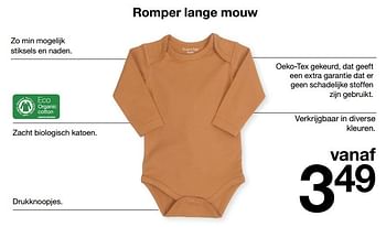 Aanbiedingen Romper lange mouw - Huismerk - Zeeman  - Geldig van 15/01/2023 tot 30/06/2023 bij Zeeman