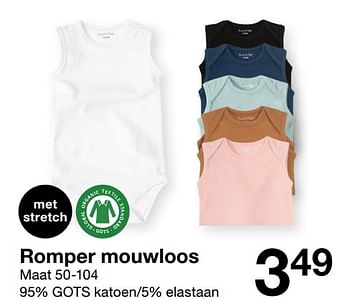 Aanbiedingen Romper mouwloos - Huismerk - Zeeman  - Geldig van 15/01/2023 tot 30/06/2023 bij Zeeman