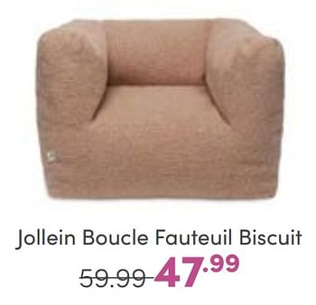 Aanbiedingen Jollein boucle fauteuil biscuit - Jollein - Geldig van 12/02/2023 tot 18/02/2023 bij Baby & Tiener Megastore