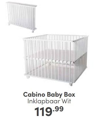 Aanbiedingen Cabino baby box inklapbaar wit - Cabino - Geldig van 12/02/2023 tot 18/02/2023 bij Baby & Tiener Megastore
