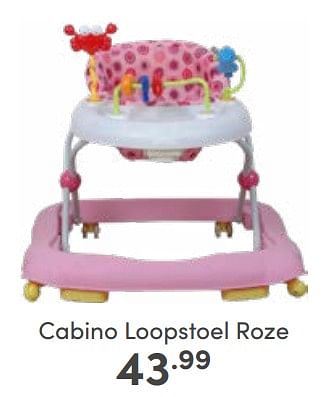 Aanbiedingen Cabino loopstoel roze - Cabino - Geldig van 12/02/2023 tot 18/02/2023 bij Baby & Tiener Megastore