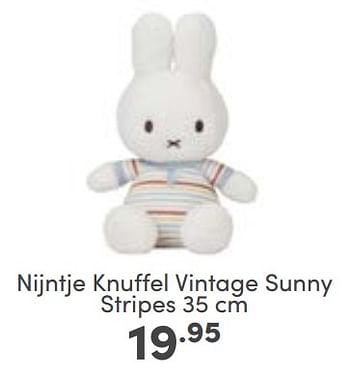 Aanbiedingen Nijntje knuffel vintage sunny stripes - Nijntje - Geldig van 12/02/2023 tot 18/02/2023 bij Baby & Tiener Megastore