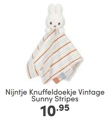 Aanbiedingen Nijntje knuffeldoekje vintage sunny stripes - Nijntje - Geldig van 12/02/2023 tot 18/02/2023 bij Baby & Tiener Megastore