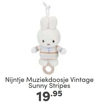 Aanbiedingen Nijntje muziekdoosje vintage sunny stripes - Nijntje - Geldig van 12/02/2023 tot 18/02/2023 bij Baby & Tiener Megastore