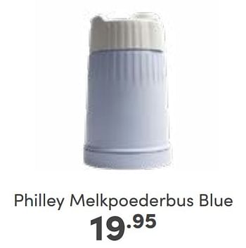 Aanbiedingen Philley melkpoederbus blue - Philley - Geldig van 12/02/2023 tot 18/02/2023 bij Baby & Tiener Megastore
