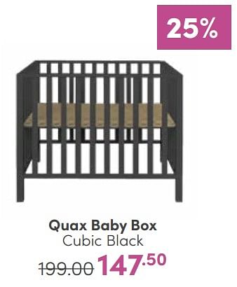 Aanbiedingen Quax baby box cubic black - Quax - Geldig van 12/02/2023 tot 18/02/2023 bij Baby & Tiener Megastore