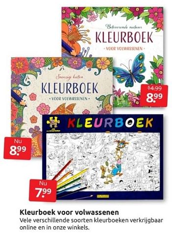 Aanbiedingen Kleurboek voor volwassenen - Huismerk - Boekenvoordeel - Geldig van 11/02/2023 tot 05/03/2023 bij Boekenvoordeel