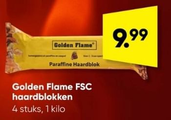 Aanbiedingen Golden flame fsc haardblokken - Golden Flame - Geldig van 13/02/2023 tot 26/02/2023 bij Big Bazar