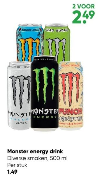 Aanbiedingen Monster energy drink - Monster - Geldig van 13/02/2023 tot 26/02/2023 bij Big Bazar