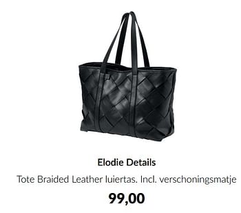 Aanbiedingen Elodie details tote braided leather luiertas - Elodie Details - Geldig van 07/02/2023 tot 20/02/2023 bij Babypark