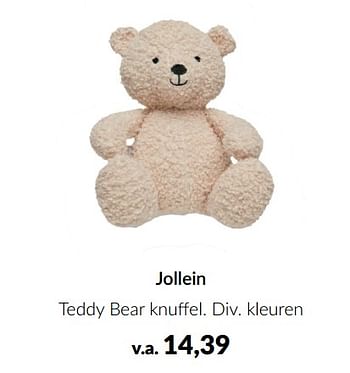 Aanbiedingen Jollein teddy bear knuffel - Jollein - Geldig van 07/02/2023 tot 20/02/2023 bij Babypark