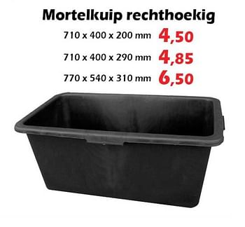 Aanbiedingen Mortelkuip rechthoekig - Huismerk - Itek - Geldig van 02/02/2023 tot 26/02/2023 bij Itek