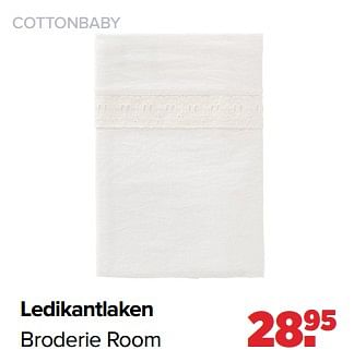 Aanbiedingen Cottonbaby ledikantlaken broderie room - Cottonbaby  - Geldig van 06/02/2023 tot 04/03/2023 bij Baby-Dump
