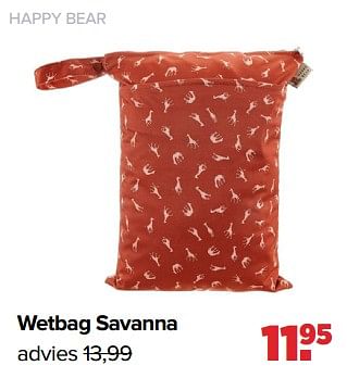 Aanbiedingen Happy bear wetbag savanna - Happy Bear - Geldig van 06/02/2023 tot 04/03/2023 bij Baby-Dump