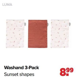 Aanbiedingen Luma washand sunset shapes - Luma Babycare - Geldig van 06/02/2023 tot 04/03/2023 bij Baby-Dump