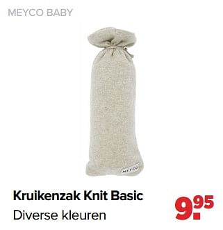 Aanbiedingen Meyco baby kruikenzak knit basic - Meyco - Geldig van 06/02/2023 tot 04/03/2023 bij Baby-Dump
