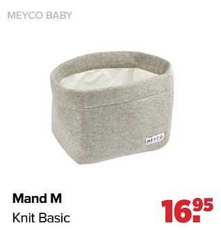 Aanbiedingen Meyco baby mand m knit basic - Meyco - Geldig van 06/02/2023 tot 04/03/2023 bij Baby-Dump