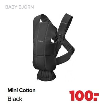 Aanbiedingen Baby björn mini cotton black - BabyBjorn - Geldig van 06/02/2023 tot 04/03/2023 bij Baby-Dump