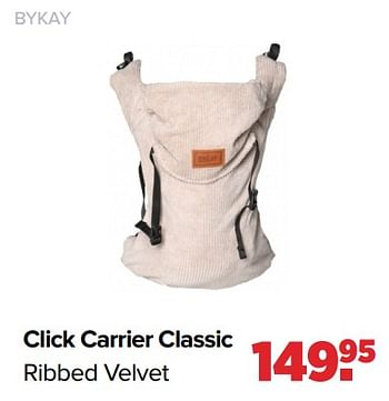 Aanbiedingen Bykay click carrier classic ribbed velvet - Bykay - Geldig van 06/02/2023 tot 04/03/2023 bij Baby-Dump