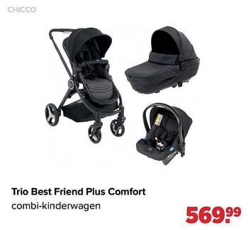 Aanbiedingen Chicco trio best friend plus comfort combi-kinderwagen - Chicco - Geldig van 06/02/2023 tot 04/03/2023 bij Baby-Dump