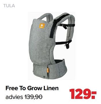 Aanbiedingen Tula free to grow linen - Baby Tula - Geldig van 06/02/2023 tot 04/03/2023 bij Baby-Dump