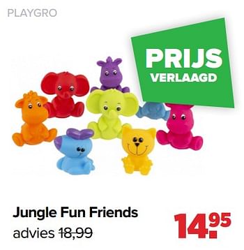 Aanbiedingen Jungle fun friends - Playgro - Geldig van 06/02/2023 tot 04/03/2023 bij Baby-Dump