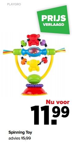 Aanbiedingen Spinning toy - Playgro - Geldig van 06/02/2023 tot 04/03/2023 bij Baby-Dump