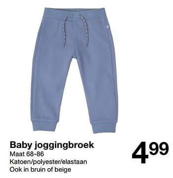 Aanbiedingen Baby joggingbroek - Huismerk - Zeeman  - Geldig van 18/02/2023 tot 24/02/2023 bij Zeeman