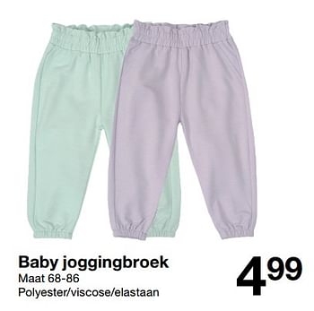 Aanbiedingen Baby joggingbroek - Huismerk - Zeeman  - Geldig van 18/02/2023 tot 24/02/2023 bij Zeeman