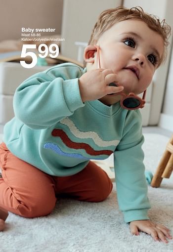 Aanbiedingen Baby sweater - Huismerk - Zeeman  - Geldig van 18/02/2023 tot 24/02/2023 bij Zeeman
