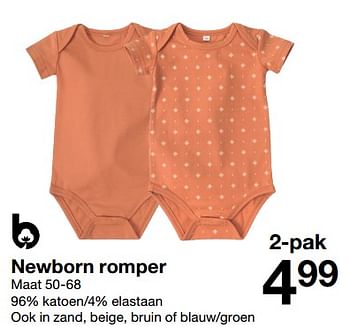 Aanbiedingen Newborn romper - Huismerk - Zeeman  - Geldig van 18/02/2023 tot 24/02/2023 bij Zeeman
