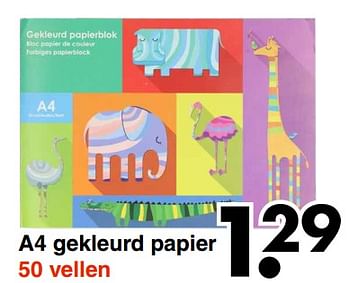 Aanbiedingen A4 gekleurd papier - Huismerk - Wibra - Geldig van 13/02/2023 tot 26/02/2023 bij Wibra
