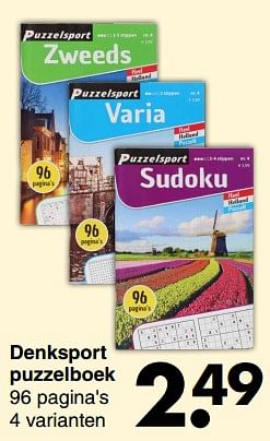 Aanbiedingen Denksport puzzelboek - Huismerk - Wibra - Geldig van 13/02/2023 tot 26/02/2023 bij Wibra