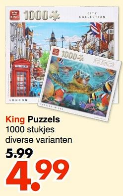 Aanbiedingen King puzzels - King - Geldig van 13/02/2023 tot 26/02/2023 bij Wibra