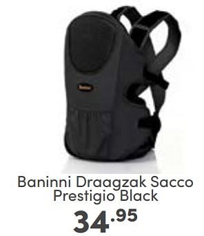 Aanbiedingen Baninni draagzak sacco prestigio black - Baninni - Geldig van 19/02/2023 tot 25/02/2023 bij Baby & Tiener Megastore